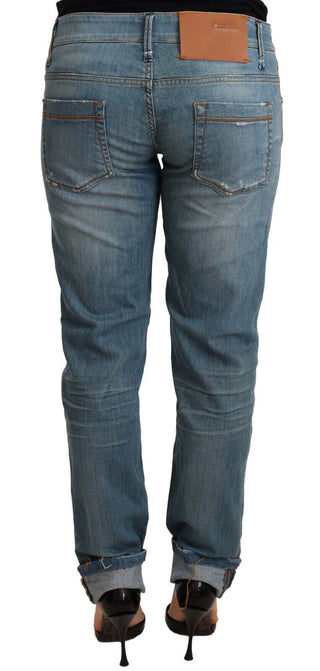 Chic Washed Cotton Denim With Folded Hem - Luxury for You