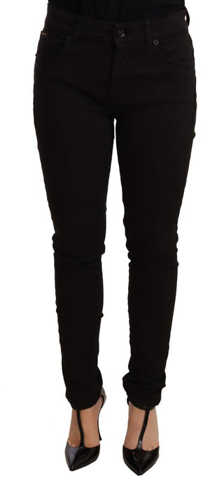 Chic Black Mid-waist Skinny Denim Jeans - Luxury for You