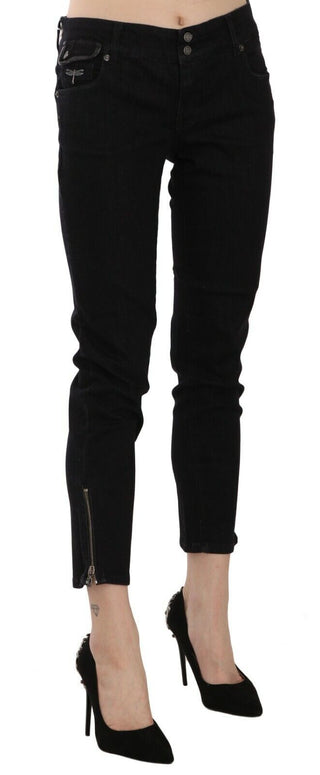 Chic Black Mid Waist Slim Cropped Jeans - Luxury for You