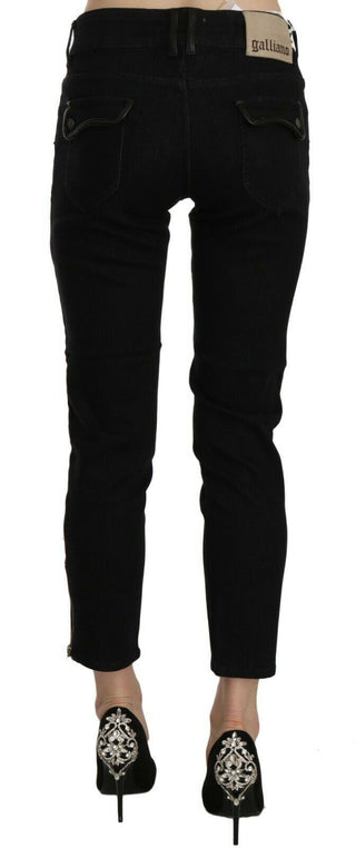 Chic Black Mid Waist Slim Cropped Jeans - Luxury for You