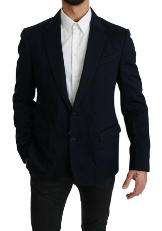 Elegant Slim Fit Dark Blue Men's Blazer - Luxury for You