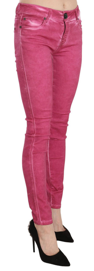 Chic Pink Mid Waist Skinny Pants - Luxury for You