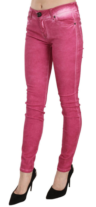 Chic Pink Mid Waist Skinny Pants - Luxury for You