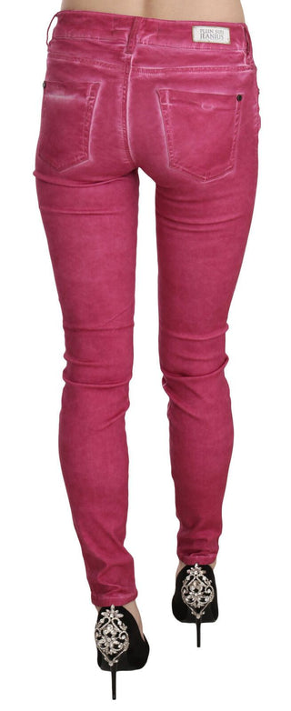 Chic Pink Mid Waist Skinny Pants - Luxury for You