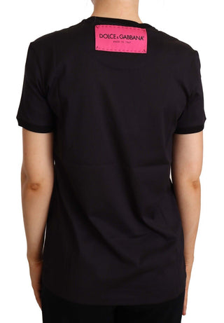 Elegant Black Cotton Logo Tee - Luxury for You