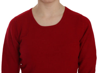 Elegant Red Cashmere Pullover Blouse - Luxury for You