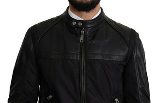 Elegant Black Bomber With Leather Accents - Luxury for You