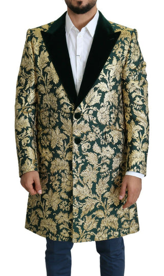 Elegant Gold Green Jacquard Sicilia Jacket - Luxury for You