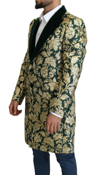 Elegant Gold Green Jacquard Sicilia Jacket - Luxury for You