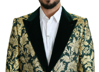 Elegant Gold Green Jacquard Sicilia Jacket - Luxury for You