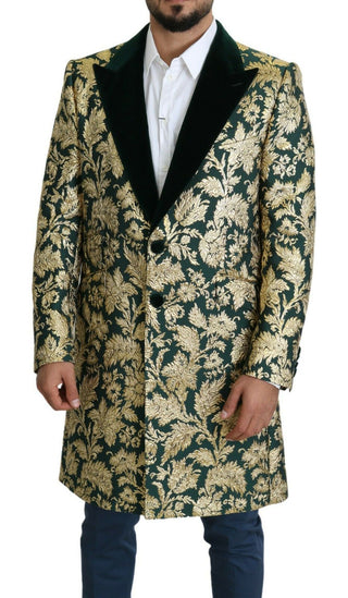 Elegant Gold Green Jacquard Sicilia Jacket - Luxury for You