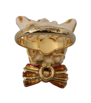 Elegant Canine-inspired Gold Tone Ring