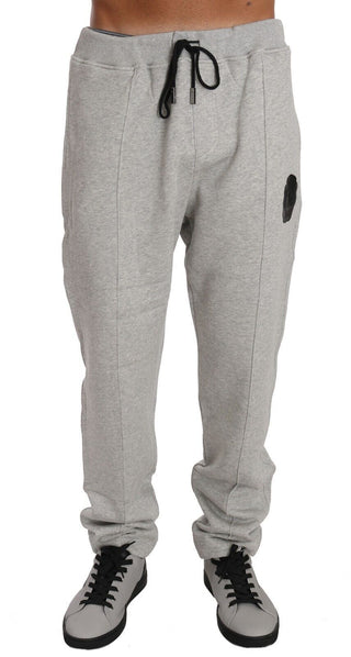 Elegant Gray Italian Cotton Sweatsuit