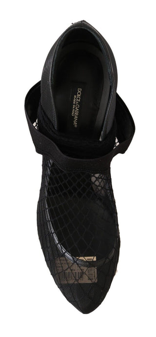 Elegant Netted Sock Pumps In Timeless Black