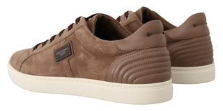 Elegant Brown Leather Sneakers For Men