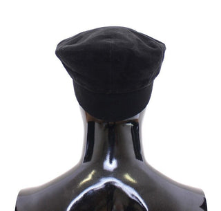 Sleek Black Newsboy Cap