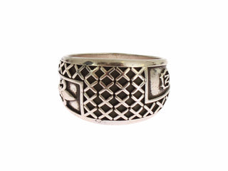 Elegant Silver Band With Black Accents - Luxury for You