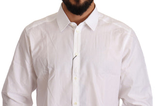 White Cotton Martini Fit Shirt - Luxury for You