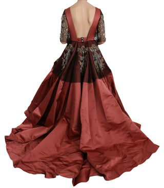 Elegant Crystal Embellished Silk Gown - Luxury for You