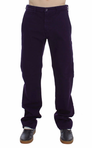 Purple Cotton Stretch Slim Chinos - Luxury for You