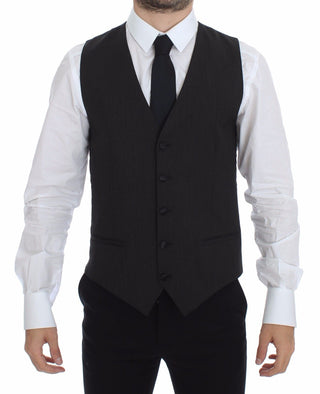 Classic Gray Wool Blend Dress Vest - Luxury for You