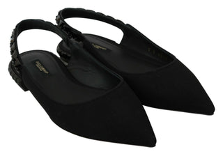 Elegant Silk Blend Slingback Flats With Crystals - Luxury for You