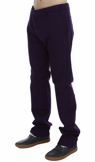 Purple Cotton Stretch Slim Chinos - Luxury for You