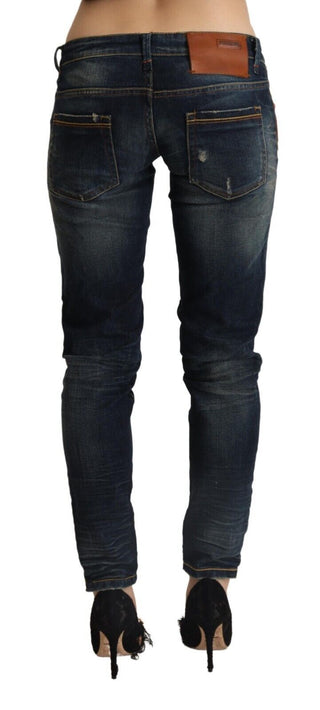 Chic Dark Blue Slim Fit Denim For Style Aficionados