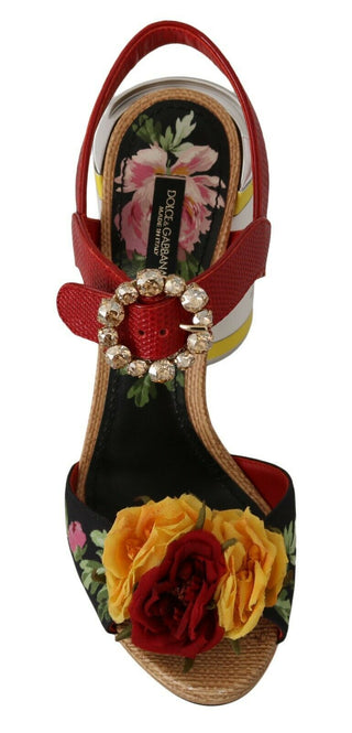 Multicolor Floral Crystal Embellished Sandals - Luxury for You