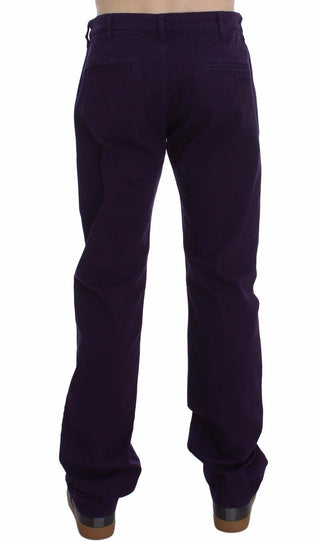 Purple Cotton Stretch Slim Chinos - Luxury for You