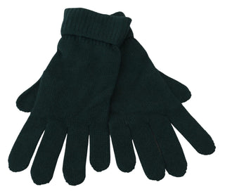 Elegant Cashmere Wrist Length Gloves In Dark Green