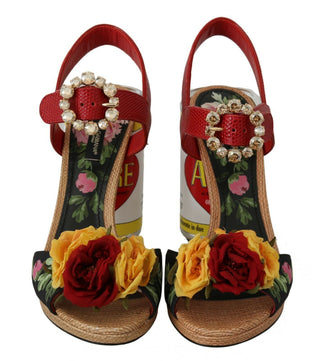 Multicolor Floral Crystal Embellished Sandals - Luxury for You