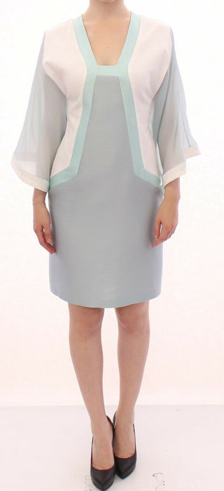 Elegant Turquoise Silk Sheath Dress - Luxury for You