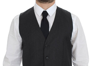 Elegant Gray Wool Formal Vest - Luxury for You