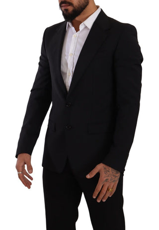 Elegant Black Martini Slim Fit Blazer And Vest