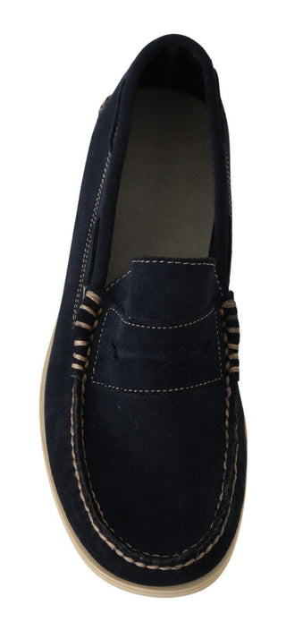 Chic Suede Blue Moccasins For Men