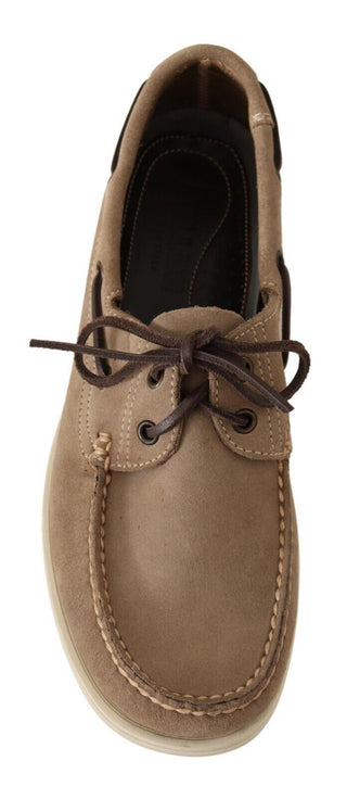 Elegant Beige Suede Moccasins For The Discerning Gentleman