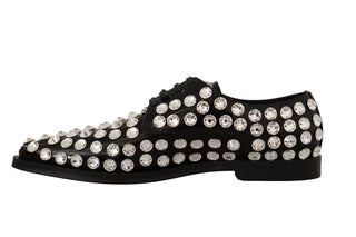 Crystal-embellished Leather Formal Flats