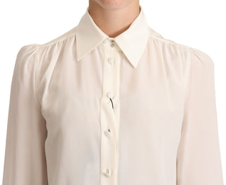 Elegant Silk Top In Off White