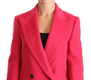 Elegant Pink Wool-cashmere Coat