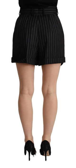 Elegant High-waisted Striped Bermuda Shorts