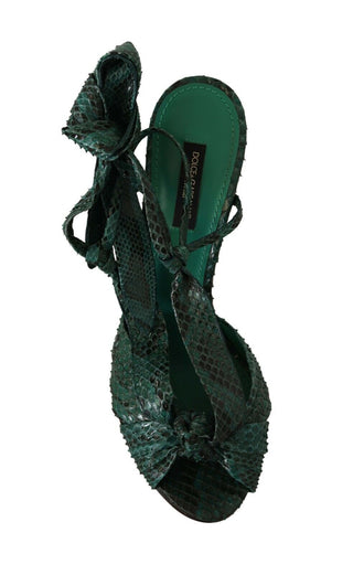 Emerald Exotic Leather Heeled Sandals