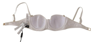 Chic White Nylon Balconette Bra