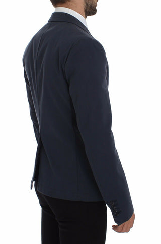 Elegant Blue Cotton Stretch Blazer Jacket - Luxury for You