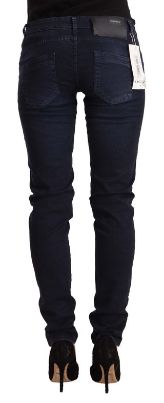 Chic Low Waist Skinny Denim In Blue