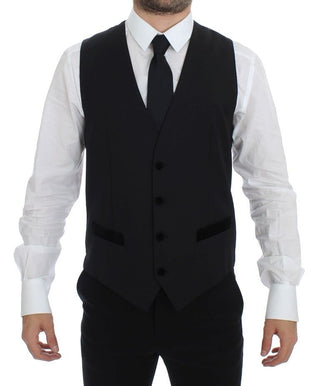 Elegant Black Wool Formal Dress Vest - Luxury for You