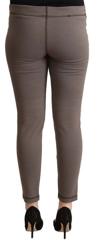 Chic Gray Mid Waist Skinny Pants For Sophisticated Style