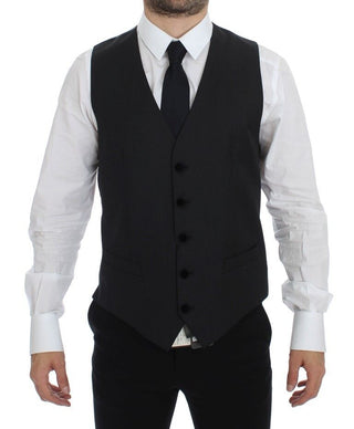 Elegant Gray Wool Dress Vest - Luxury for You