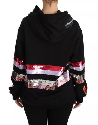 Dg Sequined Hooded Pullover Sweater