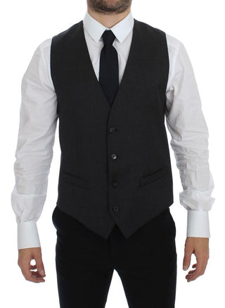 Elegant Gray Wool Formal Dress Vest - Luxury for You